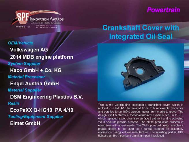 PT - Crankshaft Cover with Integrated Oil Seal